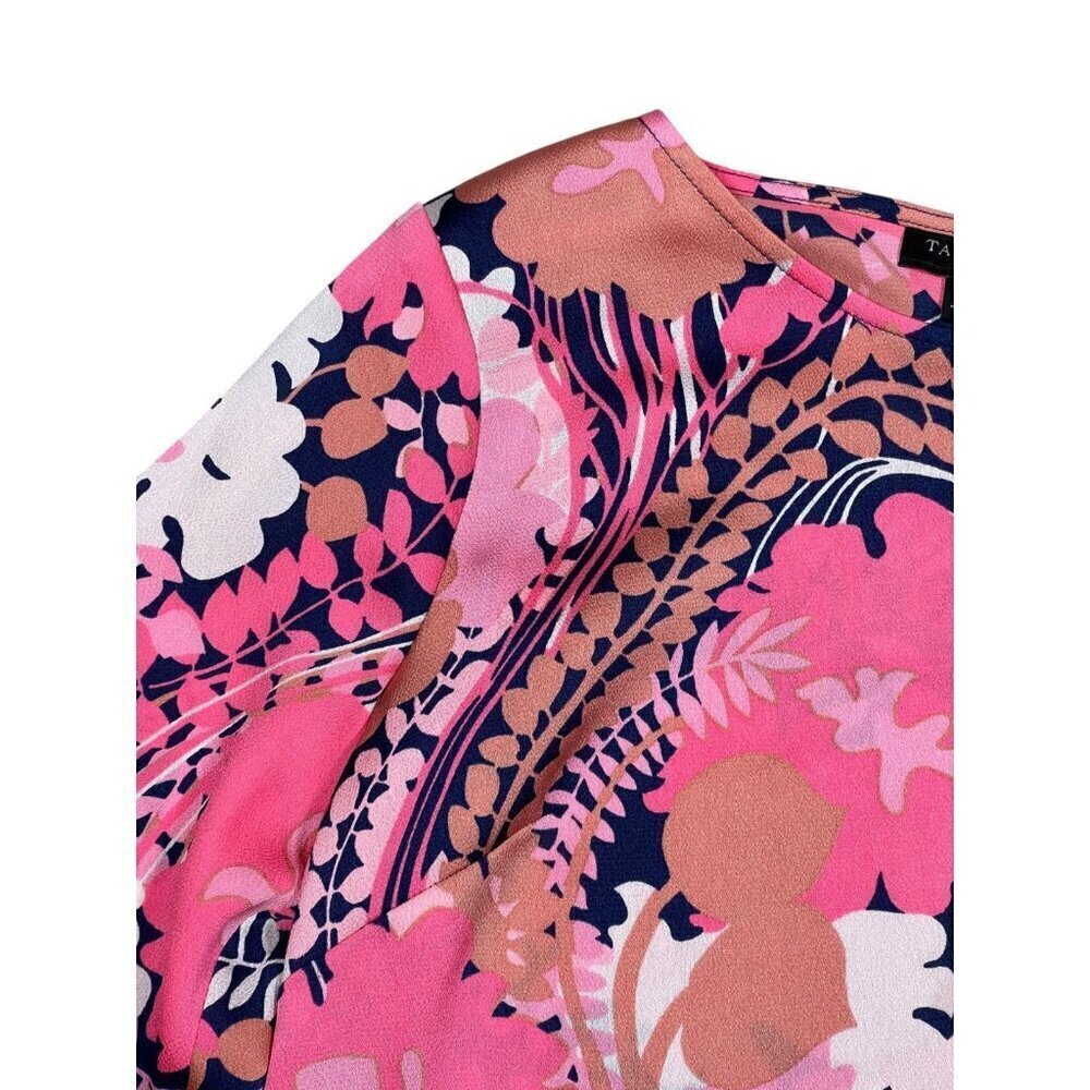 TALBOTS FLORAL BUTTON-BACK BLOUSE WITH BOW CUFFS – PETITE - Picture 6 of 12
